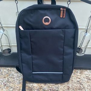 Delsey Paris Backpack Luggage Travel Bag Laptop Carrier Black Ramey NWT